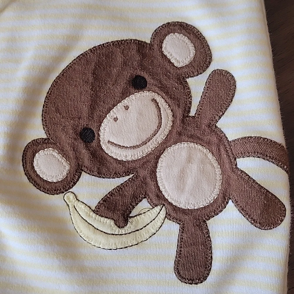 Gymboree 2010 SILLY MONKEY Appliqued Footed One-Piece Sz 0-3M